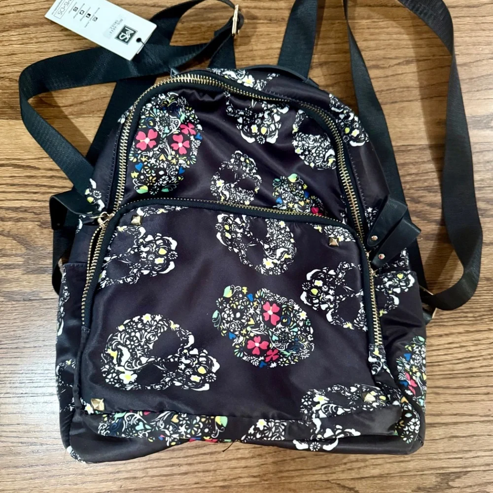 New Black Satin Medium Size BackPack